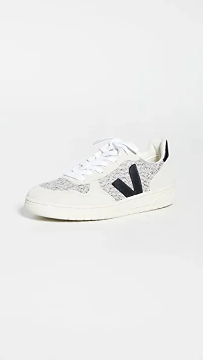 Veja Gray V-10 Sneakers In Snow Black