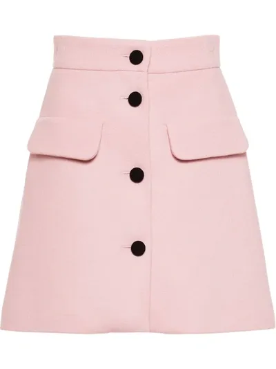 Miu Miu Double Knit A-line Skirt In Pink