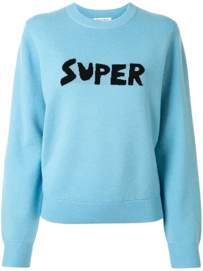 Bella Freud Super Intarsia Knit Jumper In Blue