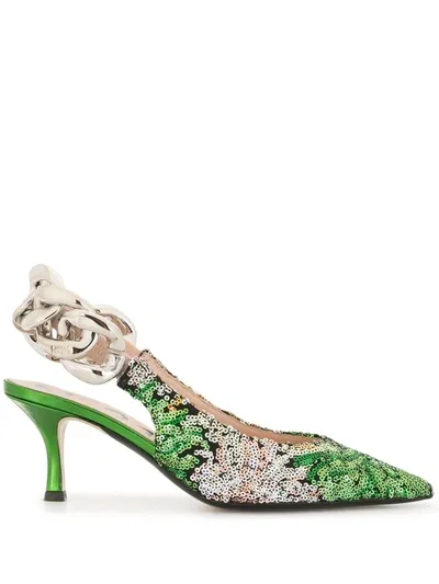 N°21 Slingback-pumps In Green