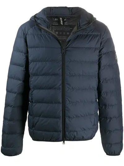 Ecoalf Hooded Puffer Jacket In Blue