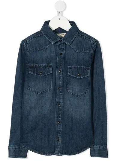 Zadig & Voltaire Kids' Long-sleeve Denim Shirt In Blue