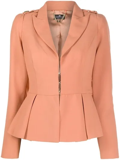 Elisabetta Franchi Peplum Hem Blazer In Pink