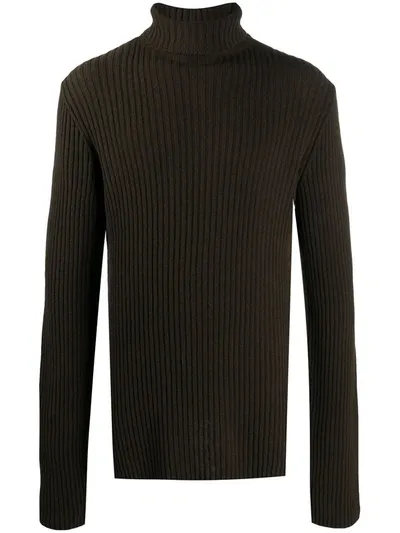 Ann Demeulemeester Side-slit Roll-neck Jumper In Black