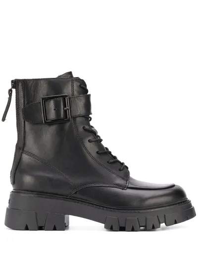 Ash Lewis Lace-up Boots In Black