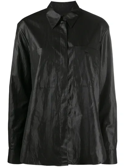 Ymc You Must Create Patch-pocket Oversized Shirt In Black