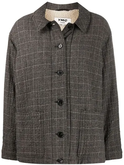 Ymc You Must Create Fleece-lined Check Shirt Coat In Brown