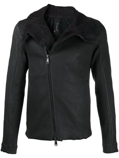 Transit Zip-up Leather Jacket In Black