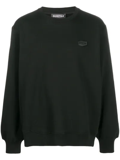 Duvetica Logo-patch Cotton Sweatshirt In Black