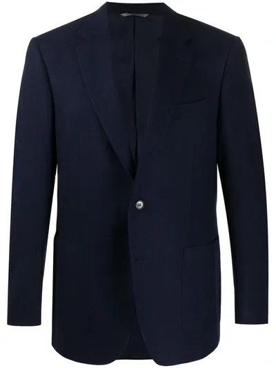 Canali Single-breasted Wool Blazer In Blue