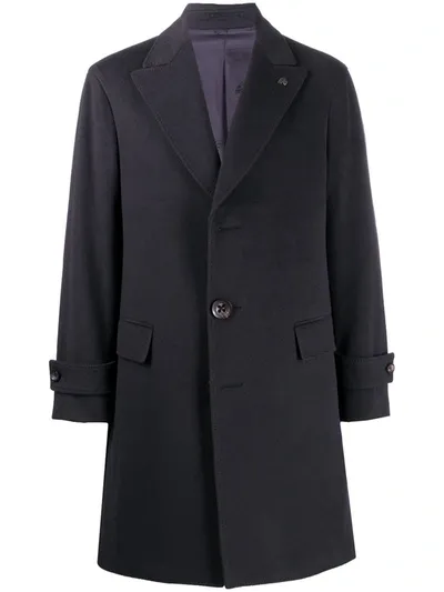 Gabriele Pasini Single-breasted Cashmere Midi Coat In Blue