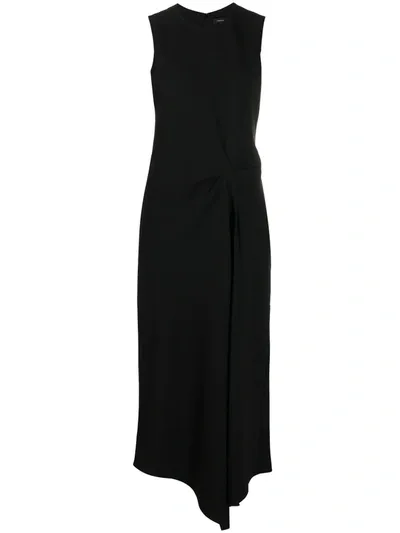 Theory Twist-detail Sleeveless Dress In Black