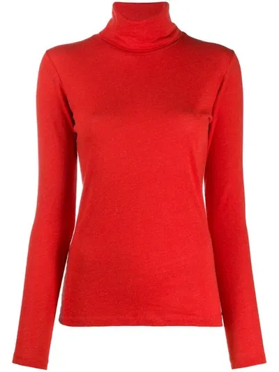 Majestic Turtle Neck Jumper In Red