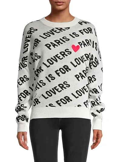 Zadig & Voltaire Anouk C Paris Is For Lovers Cashmere Sweater In Chalk