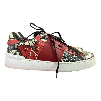 Pre-owned Valentino Garavani Open Vltn Leather Trainers In Multicolour