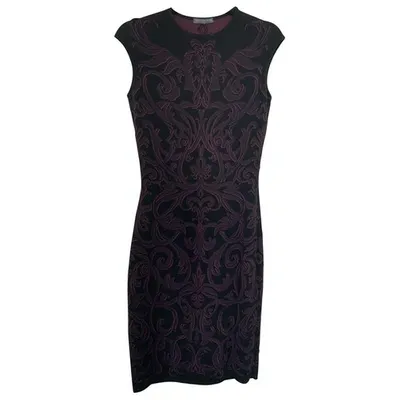 Pre-owned Alexander Mcqueen Wool Mini Dress In Black