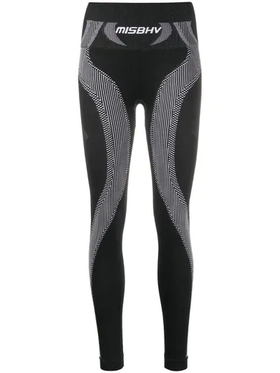 Misbhv Performance Panelled Knit Leggings In Black