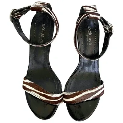 Pre-owned Diego Dolcini Leather Sandal In Brown