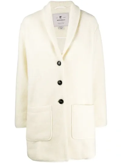 Woolrich Single-breasted Cardi-coat In Neutrals