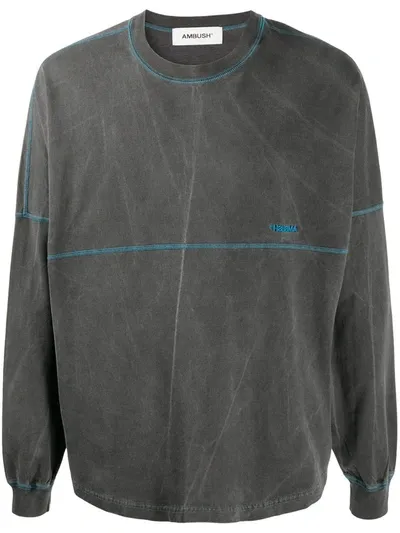 Ambush Long-sleeve Logo Sweatshirt In Grey