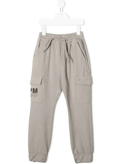 Paolo Pecora Kids' Logo Print Track Pants In Grey