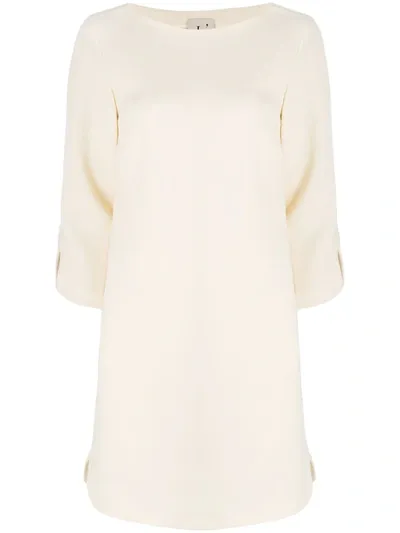 L'autre Chose Boat-neck Shift Dress In Neutrals