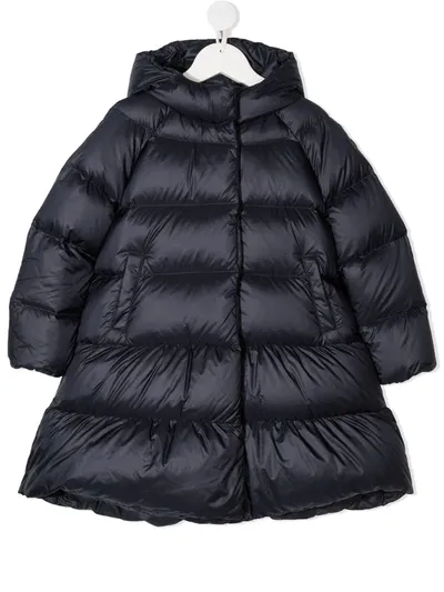 Il Gufo Kids' Mid-length Padded Coat In Blue