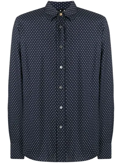 Paul Smith Polka-dot Shirt In Blue