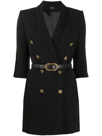 Elisabetta Franchi Blazer Style Short Dress In Black