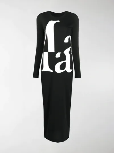 Maison Margiela Logo-print Maxi Dress In Black