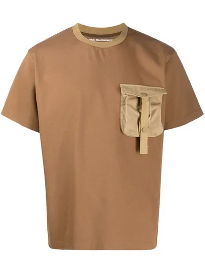 White Mountaineering Chest Pocket Crew Neck T-shirt In Neutrals