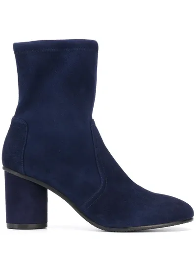 Stuart Weitzman Margot Suede Ankle Boots In Blue