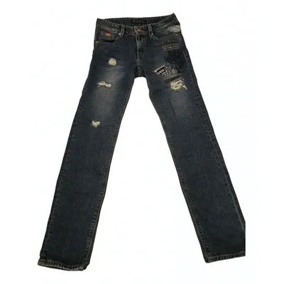 Pre-owned Guess Slim Jean In Blue