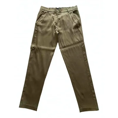 Pre-owned Pinko Straight Pants In Khaki