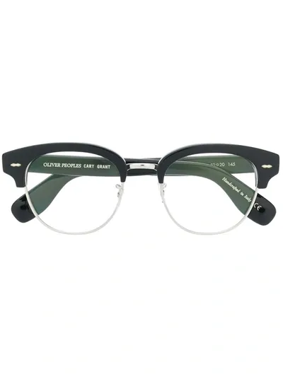 Oliver Peoples D-frame Acetate And Metal Glasses In Black