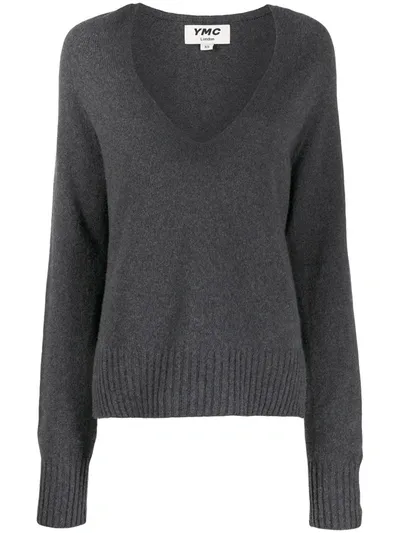 Ymc You Must Create Oversized Rib-trimmed Jumper In Grey