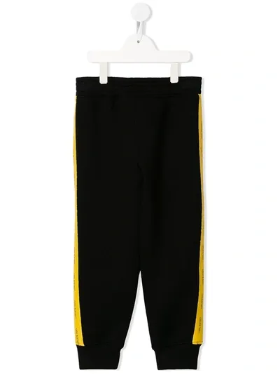 Neil Barrett Kids' Logo Side Panelled Track Pants In Black