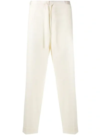 Jil Sander Drawstring Straight-leg Trousers In Neutrals