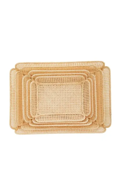 Moda Domus Set-of-5 Raffia Nesting Baskets In Neutral