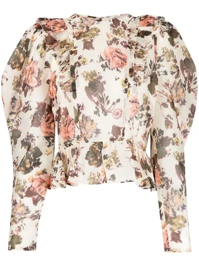 Ulla Johnson Women's Minnet Floral Cotton-silk Blouse In Multicolor