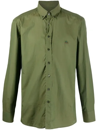 Etro Embroidered Logo Shirt In Green