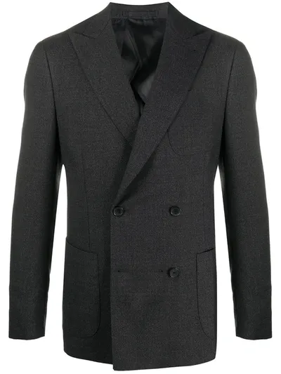 Lardini Two-piece Double Breasted Suit In Grey