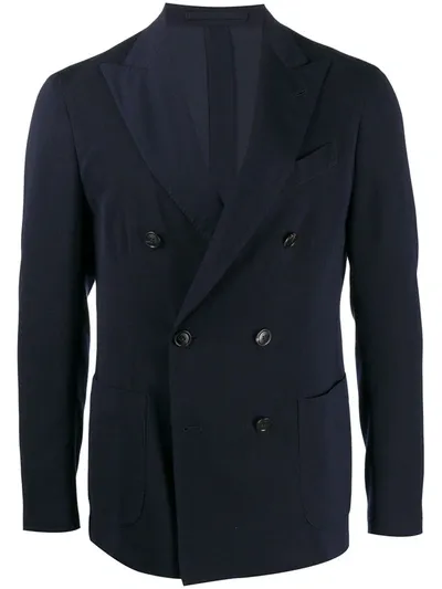 Lardini Double-breasted Blazer In Blue