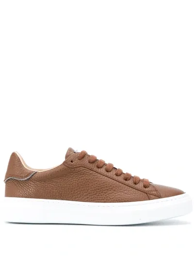 Fabiana Filippi Brown Leather Sneakers