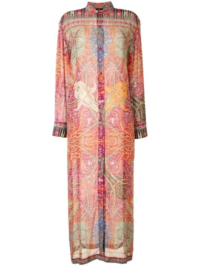 Etro Paisley Print Shirt Dress In Multicolour