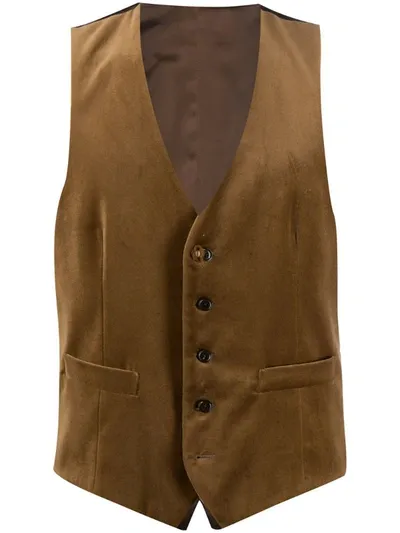 Lardini Fitted Button-up Waistcoat In Neutrals