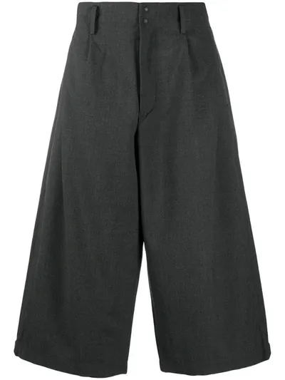 Y-3 Cropped Wide-leg Trousers In Grey