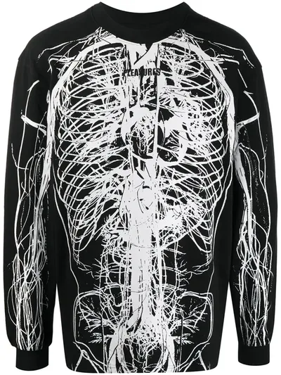 Pleasures Skeleton-print Sweatshirt In Black