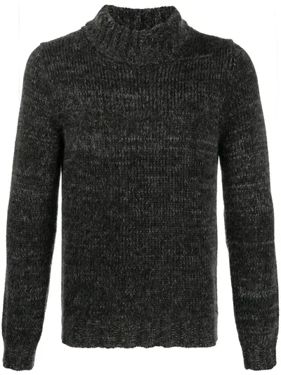 Cenere Gb Roll Neck Mélange Sweater In Black