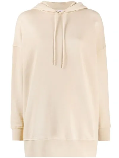 Courrèges Oversized Longline Hoodie In Neutrals